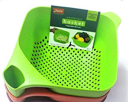 smart buy Vegetables Fruit Basket Rice Wash Sieve Washing Apex Big Bowl 1 Piece.