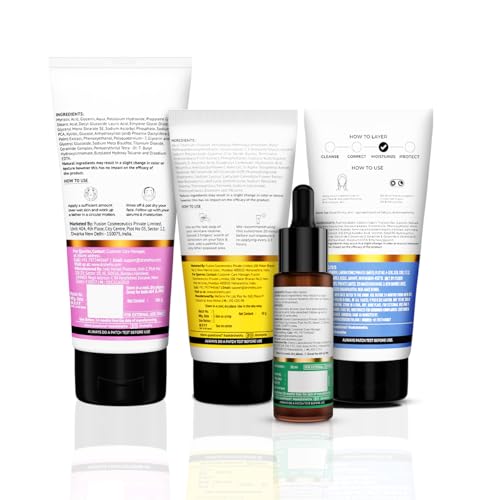 Image of Dr. Sheth's Skin Brightening Kit | Ceramide & Vitamin C Brightening Face Wash - 100 ml + Ceramide & 10% Vitamin C Ampoule Serum - 30 ml + Ceramide and Vitamin C Oil-Free Moisturizer - 50 g + Ceramide & Vitamin C Sunscreen - 50 g
