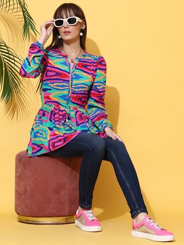 Image of Sheetal Associates Women's Top Shirt Stylish Trendy for Girls | Floral Printed Top | Lightweight Day Comfort