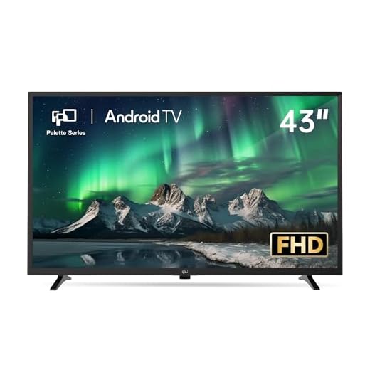 FPD 43 Inch Smart TV Flat Screen Frame LED Television Full HD 1080p Google Cast Built in, Streaming Live Ultra Thin HDR10 Android TV, Bluetooth, Vesa, Hdmi, WiFi (Palette-Series 2026)