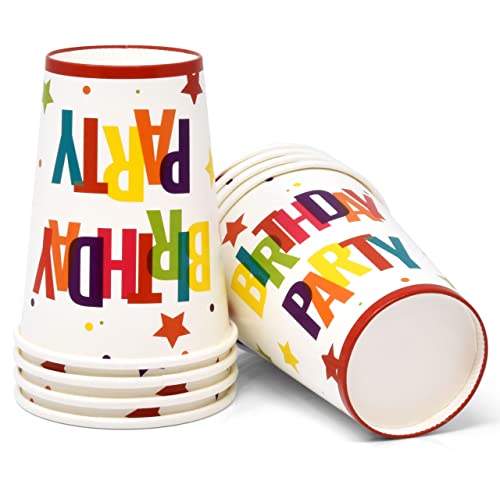 Happy Birthday Party Supplies Tableware Set 24 9" Dinner Plates 24 7" Plate 24 9 Oz. Cups 24 Lunch Napkins For Adult Teens Kids Boys Girls Rainbow Stars B-Day Parties Disposable Paper Goods Decoration #TOP4