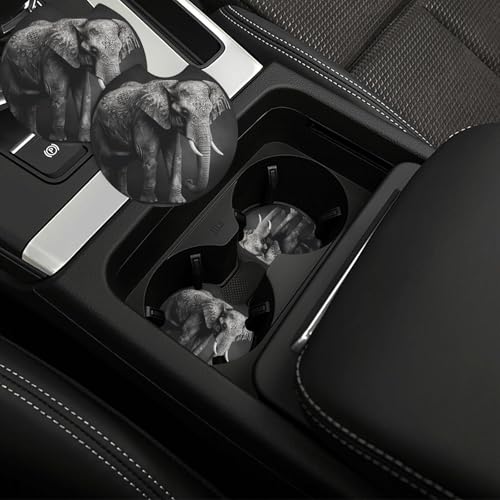 Posavasos para auto, set 2 piezas, antideslizante, negro miniatura 1