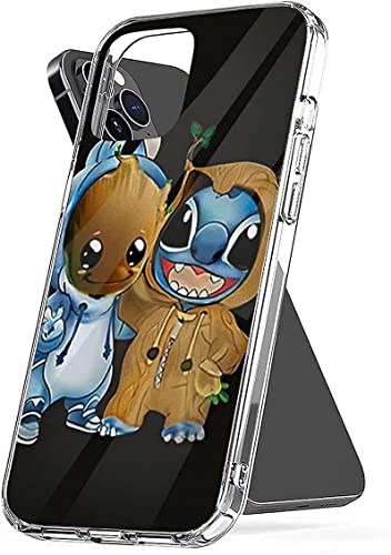Phone Case Stitch Groot Compatible With Iphone 11 12 13 14 Pro Max 13 Mini Xr Se 2022 X Xs 6 7 8 Plus 4G Samsung S21 S22 Ultra Plus A12 A51 A71 5G Transparent #TOP11