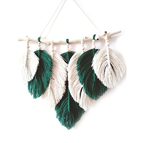 Tenture murale macramé artisanale motif feuille de qualité supérieure