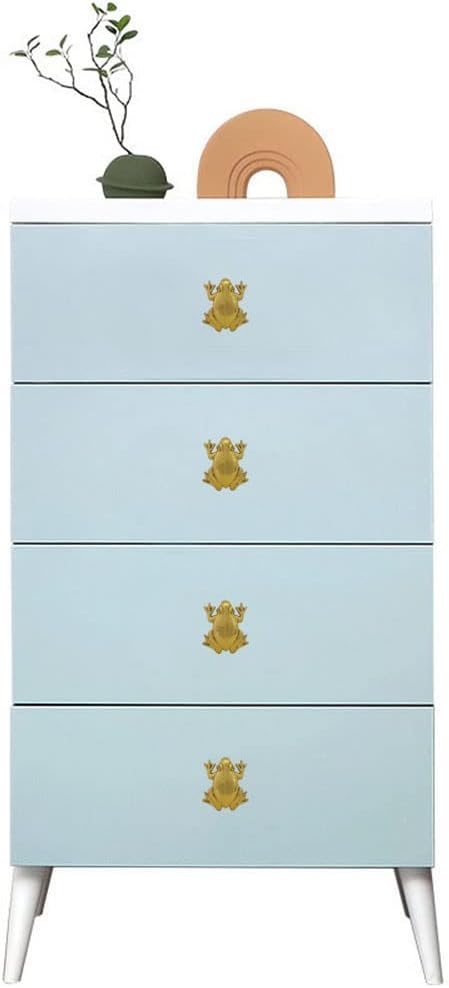 Frog Cabinet Knobs, Decorative Metal Frog Shaped Single Hole Drawer Knob Pull Handle for Cupboard Closet Door Dresser Hardware Furniture Knobs Handles -4pcs (Ancient Gold)