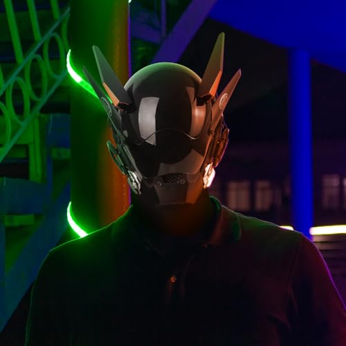 Punk Maske für Männer, Futuristische Techwear-Halbmaske, Sci-Fi Cosplay Helm, Helm Punk für Festivals, Partys & Fasching