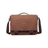 MANNUOSI Herren Canvas Umhängetasche Herren IPAD Umhängetasche Lässige Einkaufstasche Umhängetasche DE333 Kaffee