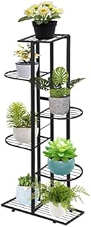 Trintion Metal Plant Stand 6 Tiers 7 Potted 121cm Tall Multiple Flower Pot Holder Flower Plant Stand Storage Organizer Display for Indoor Outdoor Garden Balcony (Black)
