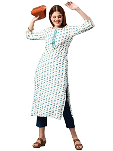 Kurta traditionnelle femme mélange coton tunique indienne droite imprimée