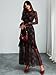 GothDark Womens Floral Maxi Dress Sheer Mesh Bell Sleeve Tiered Ruffle Gothic Romantic Casual Long Dresses