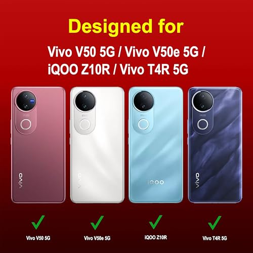 Image of amazon basics Back Case Cover for Vivo V50 5G | Compatible for Vivo V50 5G Back Cover | Liquid Silicon Magic Case with Camera Protection | Red
