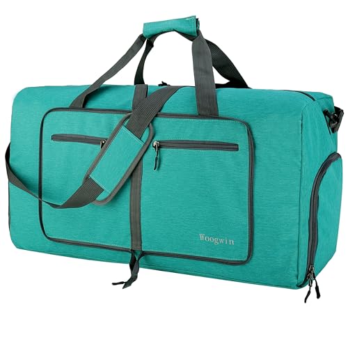 Image of Woogwin Travel Duffel Bag Large Foldable Waterproof Overnight Bag for Beach Swim Bags Pool Sports Gym