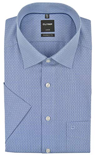 Preisvergleich Produktbild Olymp Luxor Modern Fit Kurzarm Hemd Marine strukturiert, Kragenweite:46