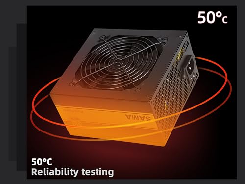 SAMA 550W White Power Supply 80+ Gold Certified Mode 12V FDB Fanless & Silent Mode PFC PC PSU ATX Power Supply Black 10 Years Warranty
