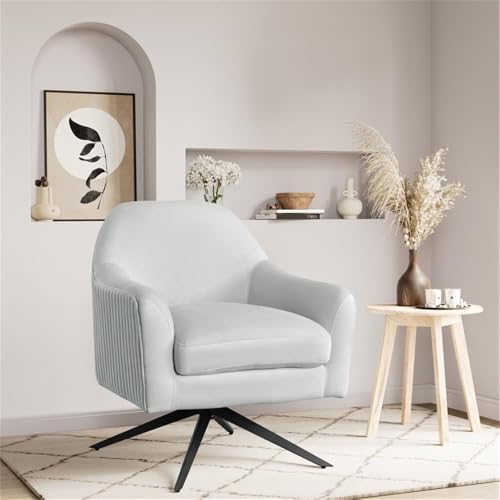 Sillón giratorio Terciopelo Gris claro miniatura 2