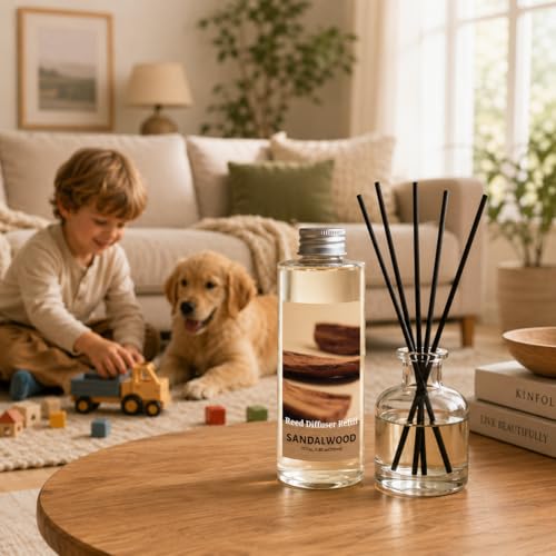 Image of STRN Sandalwood Reed Diffuser Oil Refill, Scented Diffuser with Stick 200ML