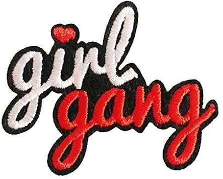 4 Pcs Girl Gang Iron On Patches for Backpacks, Hats, DIY Sew on Applique Patch, Vintage Embroidered Patches for Repair Clothes, Jackets, Jeans