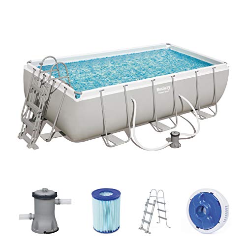 Bestway Power Steel Framepool -Set, eckig, mit Filterpumpe & Sicherheitsleiter 404 x 201 x 100 cm – Bild 5