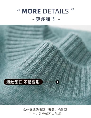 Men's Half High Neck Thick Pullover Jumper Solid Loose Sweater Casual Warm Long Sleeve Knit Sweater2