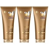 experiencia de spa Dove Derma Spa Summer Revived - Loción corporal para piel media a oscura, 200 ml, con brillo suave e hidratantes celulares (paquete de 3)