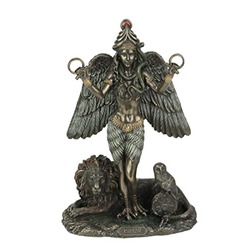 Estatua Ishtar Reina de los Cielos 8.63 in Bronce y Resina