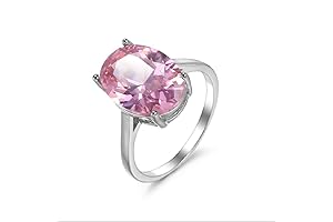 Oval Cut Pink Sapphire 925 Silver Ring