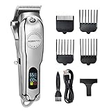 ✂ PROFESSIONELLE ELEKTRISCHE HAARSCHNEIDEMASCHINE - Ausgestattet mit hochwertigen, selbstschärfenden Präzisions-Edelstahl-Schneidemessern aus Kohlenstoffstahl (die Messer sind waschbar und leicht zu reinigen), ist unsere elektrische Haarschneidemaschine für glatten, schnellen und präzisen Haarschnitt für alle Haartypen konzipiert.
