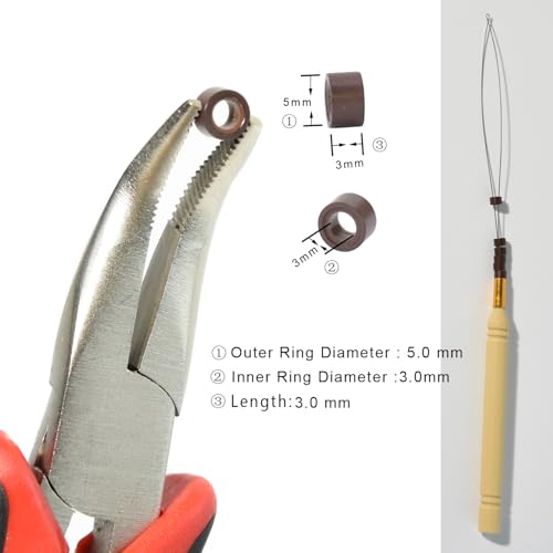 Anneaux pour extensions de cheveux contre la casse silicone 5 mm - 2