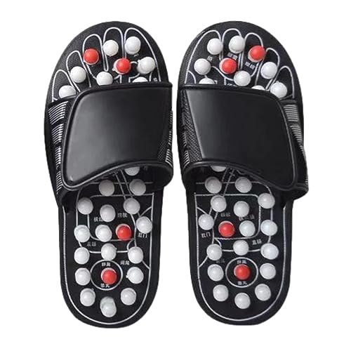 Cheeroyal Reflexology Foot Pressure Point Massage Tools Mat Massage Slippers Slides Sandals Shoes, Back Knee Feet Arch Heel Pain and Tension Relief Products Gifts (M-Men(7-8) Women(8.5-9.5), 1Pair)