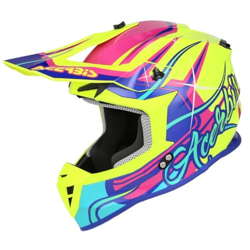 Casco Cross Acerbis Linear ECE 22/06 Giallo Viola taglia S (55-56 cm)
