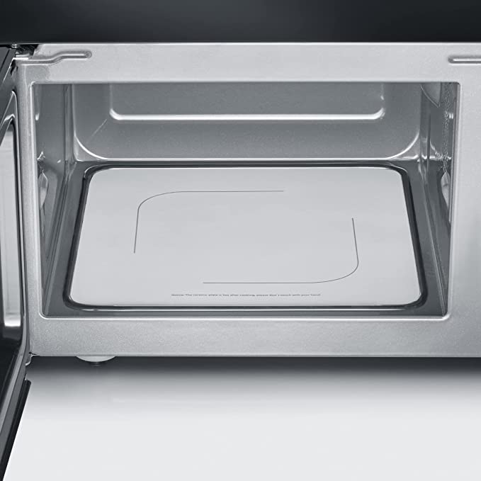 SEVERIN-Microondas-individual-con-base-de-ceramica-microondas-analogico-para-calentar-y-descongelar-microondas-manual-apto-para-platos-cuadrados-negroacero-inoxidable-MW-7761