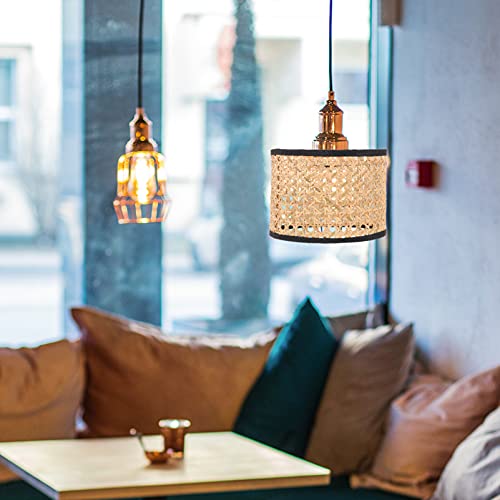 Uonlytech Vintage Decor Woven Tree Lamp Lamp Shade Country Cottage Table Lamps Chandelier Lamp Shades Rattan For Living Room Bedroom Black Lamp Shade Kitchen Lamp Parts Green Decor #TOP3