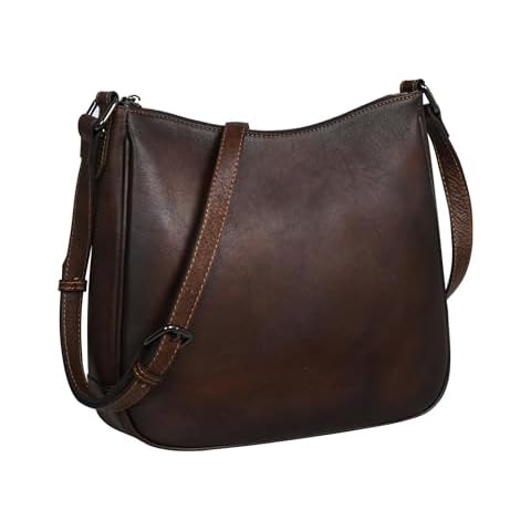 Iswee Leather Crossbody Bags for Women Small Shoulder Bag Hobo Purses and Handbags Retro Work Tote Bag(Coffee) Cover