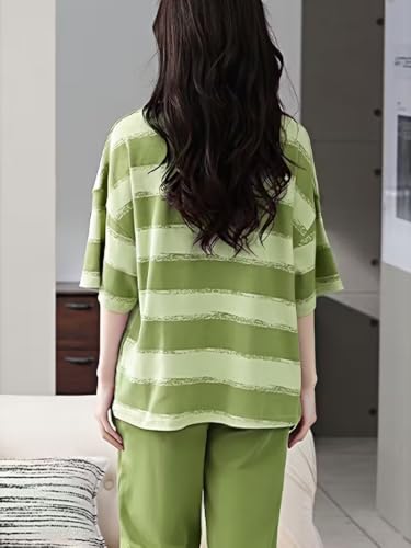 Image of Lymio Womens Korean Night Dress | Full Pyjama Set | Korean Nightsuit | Women Nightwear |Round Neck Full Sleeve Nightsuit | Loungewear | Everyday Nightdress (W-ND-3)