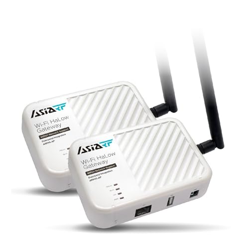 ASIARF Wi-Fi HaLow (802.11ah) MESH Gateway Set, Long Range Wireless Access, Dual-Band 2.4GHz and Sub-1GHz for Industrial IoT (IIoT), Pack of 2