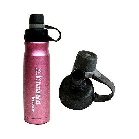 Khataland Insulated Stainless Steel Water Bottle, 500ml/16.9-Ounce, Pink Cover