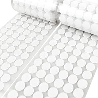 Topways 720pcs (360 pairs) 15mm Diameter Hook and Loop Self Adhesive Dots, Sticky Back Coin Adhesive DIY Dots Tape for Home School Office (White)
