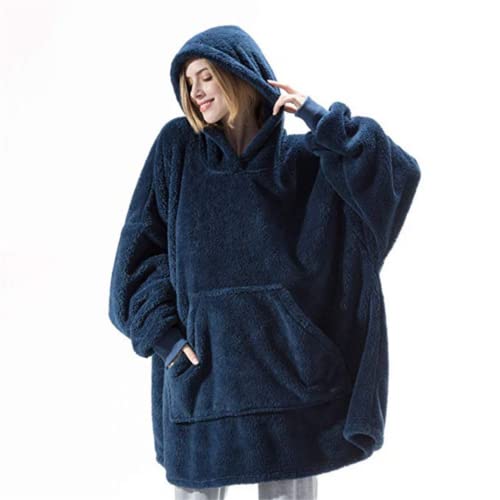 Oversized Wearable Blanket Hoodie Sweatshirt --Warm Pullover Flannel Blanket Jumper Fluffy Fleece Adults Hoody Blanket For Men & Women, Comfy Snuggle Hoodie Blanket Gift For Women (Grey) #TOP3