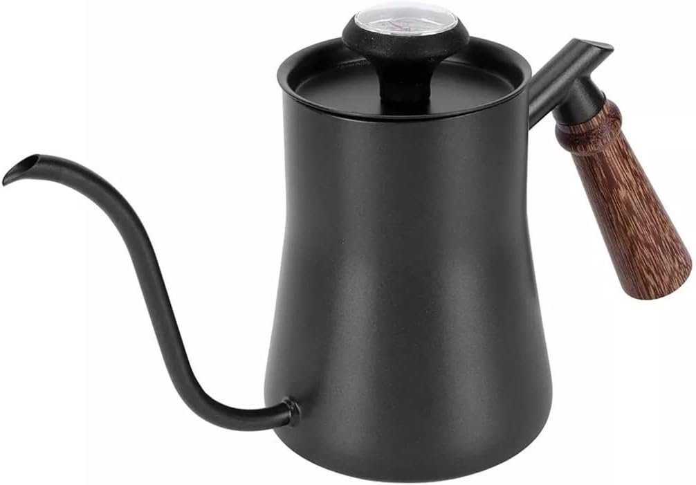 Drip Kettle 550ML Wooden Handle Pour Over Coffee Pot Swan Long Neck Stainless Steel Thin Mouth Gooseneck Kettle (Color : A, Size : 550ML) (A 550ML)