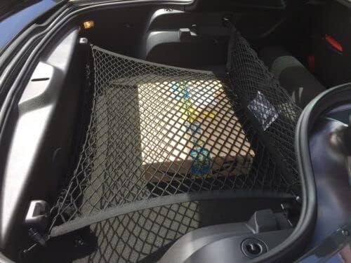 Miniatura 2 de (cantidad.3) Red de carga organizadora de maletero para Chevrolet C7 Corvette 2014-2019  Redes de carga estilo piso + sobre para cupé  Organizador