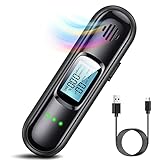 YFFU Alkoholtester Super Genau, Promilletester, Professioneller Polizeigenau Alkoholmessgerät, Tragbar Promilletester USB Vollständig Aufgeladen kann (Schwarz)