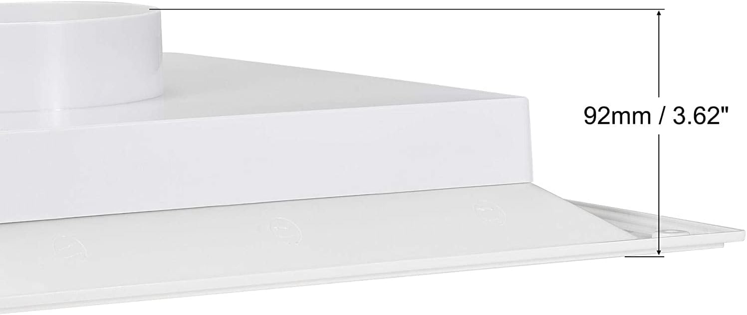 XYWHPGV 15.35 x 15.35 Inch Square Air Vent Duct Connector 5.91 Inch Dia CONDUCT for HVAC Ventilation Cooling Device ABS Plastic White (471b7