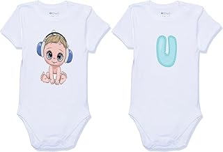 سالوبيت بكباسين من القطن بنسبة 100% باشكال مميزة للاولاد البيبي - قطعتين (U)