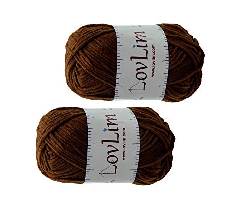 LovLim Yarn Pack, 2 skeins of 50g Each, Soft Cotton