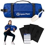 APEX FLOW Sandbags for Working Out – 1000D Nylon Weighted Training Bag with 4 Inner Sandbags, 8 Handles – Adjustable 40lb Sand Bag for Weight Training, Fitness, and Travel (Blue)