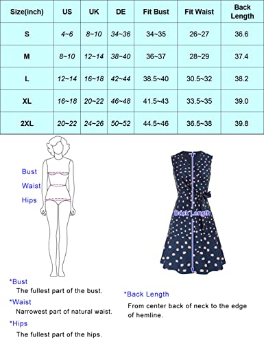 Women 'S V Neck Tie Waist Wrap Dress Wear To Work Office A-Line Dress Sleeveless Floral Ruffle Mini Dress Dark Blue M #TOP4