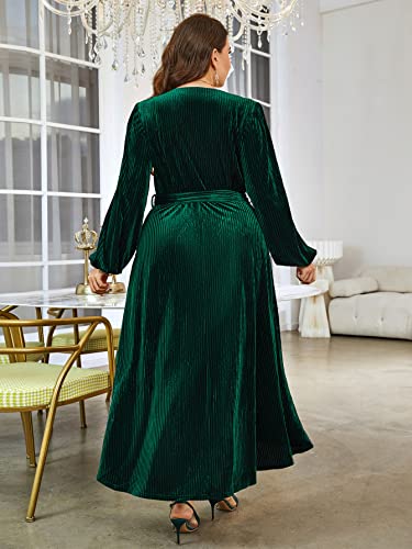 Image of BerryGo Women's Velvet V Neck Wrap Semi Formal Dress Cocktail Party Maxi Dress for Wedding Guest