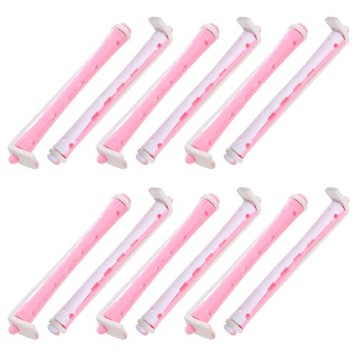 OFFIGAM Rulos Cabello Rizador De Pelo 12 Unidades Tamaño Compacto Doble Color Práctico Viaje Para Mujer Cuidado Del Cabello