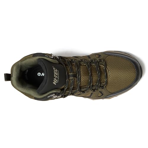 HI-TEC Valley Geo Mid Waterproof Hiking Boots for Men, Lightweight Breathable Outdoor Trekking and Trail Sneakers, Sizes 7 to 154