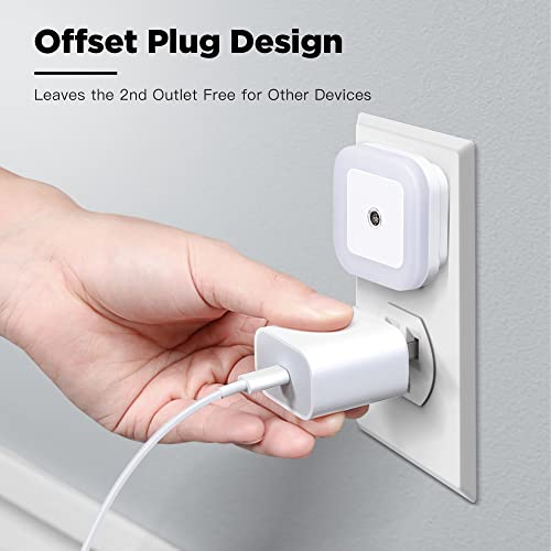 Sycees Led Night Lights Plug Into Wall, Dusk To Dawn Sensor, Compact Size, Energy Efficient, Long-Life, Nightlights For Hallway, Stairs, Kitchen, Bathroom, Bedroom, Nursery, Daylight White, 6-Pack #TOP3